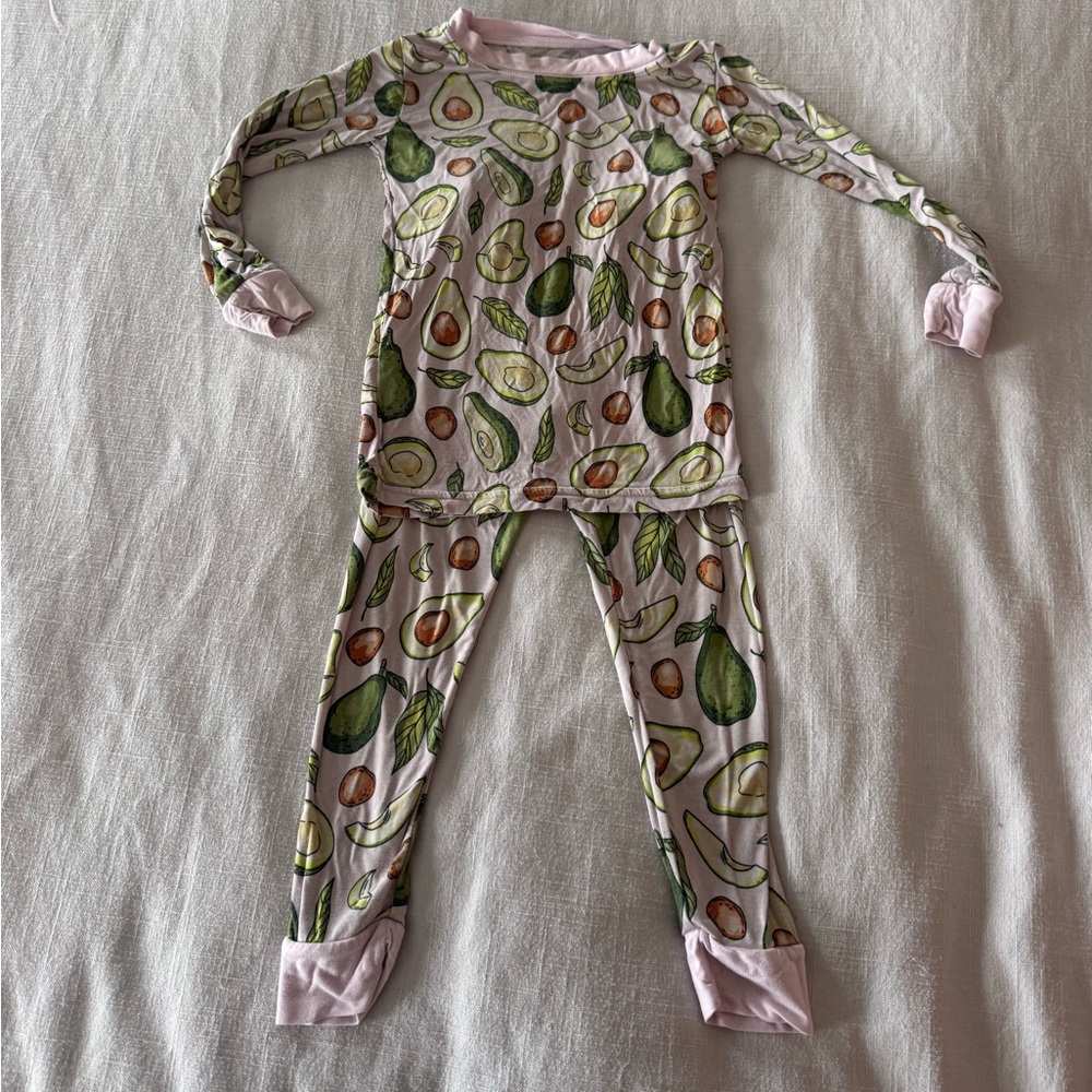 Little Sleepies Avocado Print Kids Pajama Set